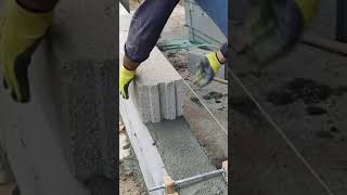 creative ideas and intelligent techniques when installing bricks  #shorts