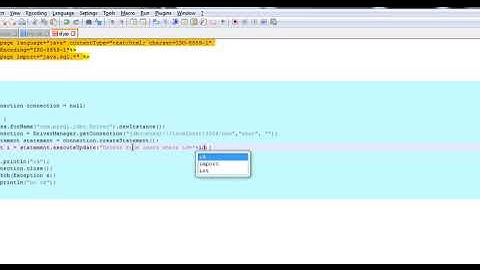 JSP java Delete table