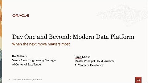 Day One and Beyond: Oracle Modern Data Platform