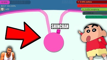 SHINCHAN & FRANKLIN playing PAPER.IO 2 First Time HINDI | Shinchan funny gameplay Pinchan Franklin