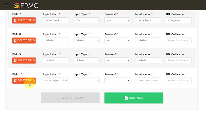 Generate Form PHP And MySQL Code Using FPMG