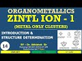 Zintl ion  1 metal only clusters  introduction  structure determination  organometallics