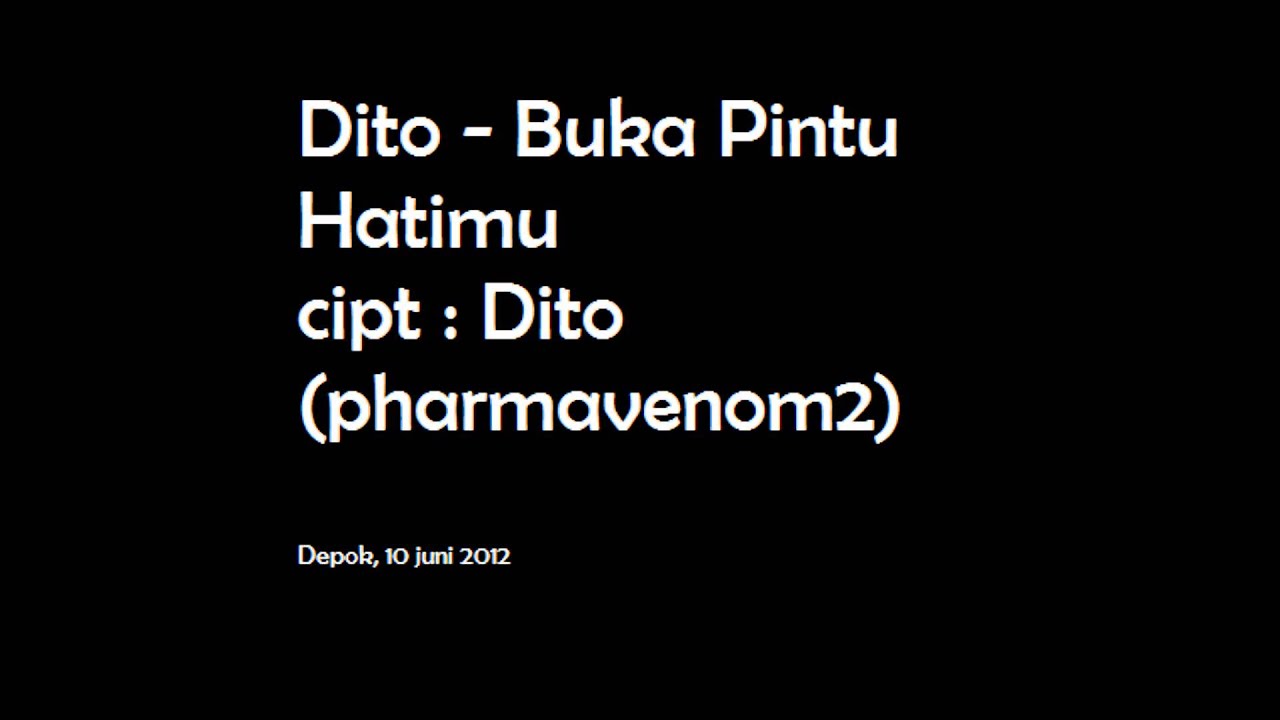 Buka Pintu Hatimu Dito Youtube