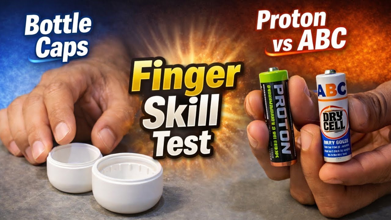 Finger Skill Test | Bottle Caps & Batteries Slow Motion