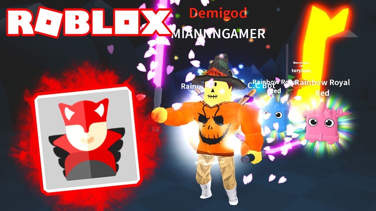 Equipo De Mascotas Rainbow Y Rango Demigod X400 En Saber Simulator De Roblox - crafting shiny and rainbow pets in saber simulator update roblox