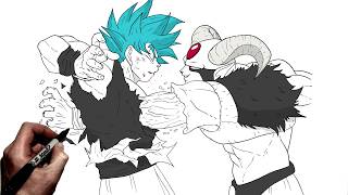 How To Draw Goku Blue vs Moro | Step By Step | Dragon Ball