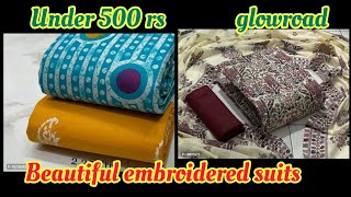 beautiful embroidered soft cotton dress material review glowroad shoping haul review screenshot 5
