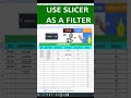 USE SLICER AS A FILTER IN EXCEL GOOGLE SHEET #excel #spreadsheetsoftware