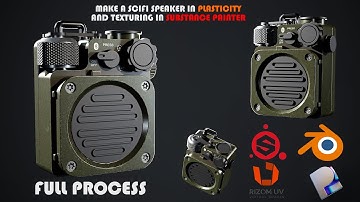 MAke a Scifi Speaker In Plasticity And texturing In Substance Painter #plasticity #substancepainter