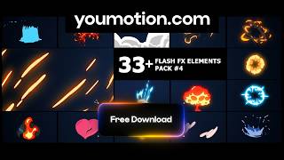 Free Flash FX Elements Pack - 33+ Hand-Drawn Overlays for AI Video (Ae)