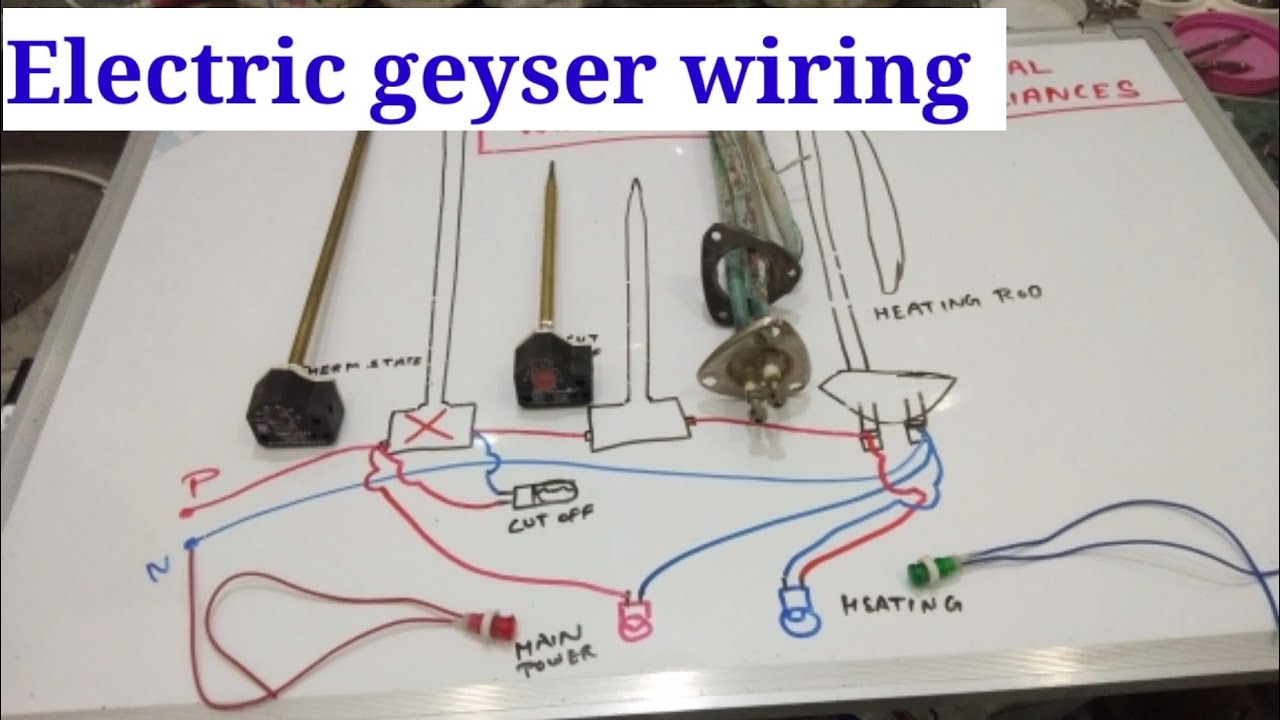 Electric geyser wiring diagram full detail || water heater wiring - YouTube