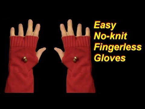 How to knit fingerless gloves for beginners - Really easy pattern you can  knit flat 