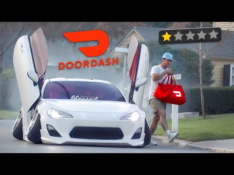 DOORDASH IN AN EXTREMELY CAMBERED STANCE CAR