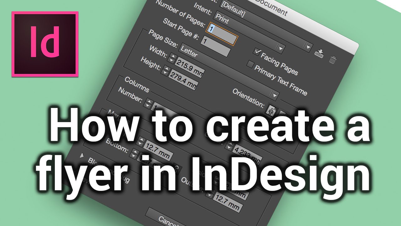 How To Create A New Page Make A Flyer In Indesign 1 6 Youtube