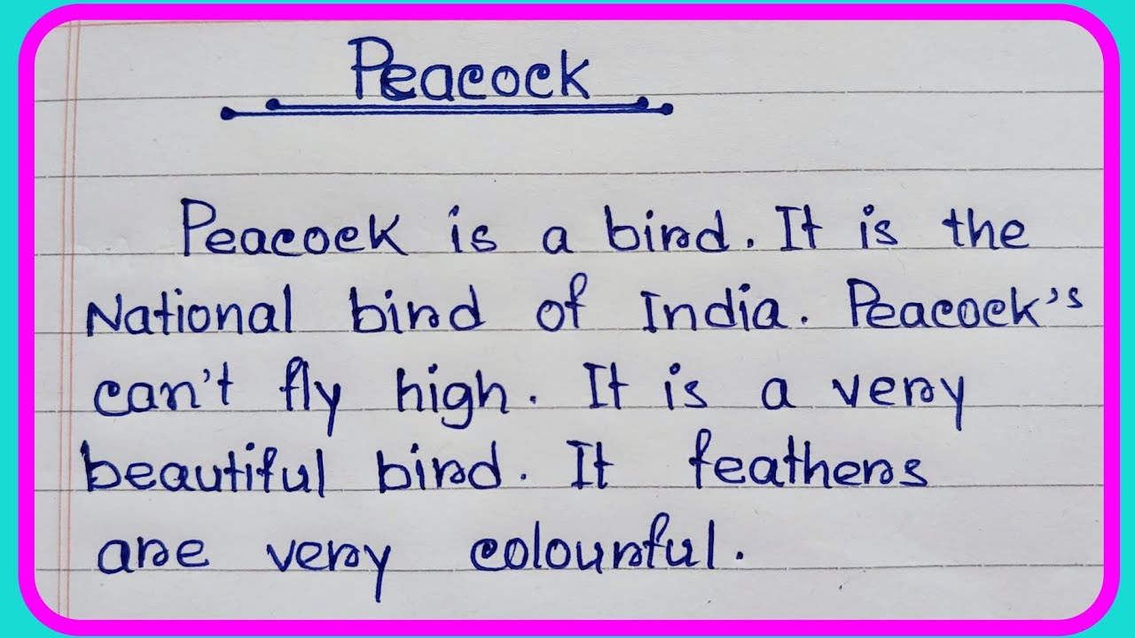 peacock essay in english for class 3