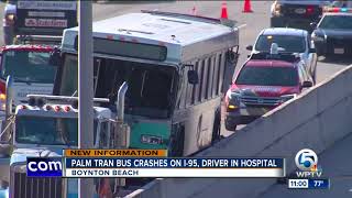 Palm Tran crash sends bus driver to hospital, causes big traffic delays