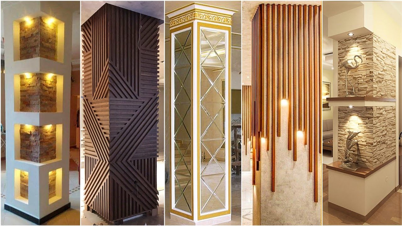 How to Decorate a Round Pillar Inside House 