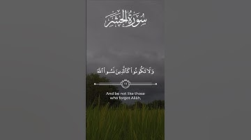 #سورة_الحشر (١٩) - #طلحة_علوي #القران_الكريم #تلاوة #تلاوة_خاشعة #راحة_نفسية