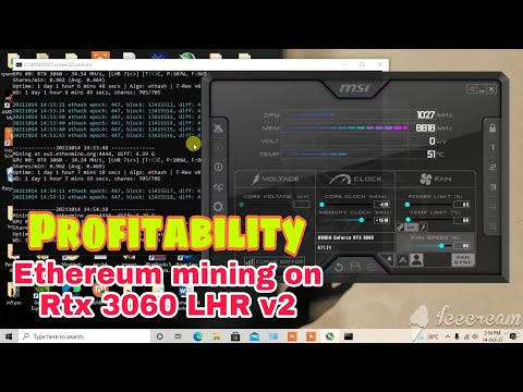 One month profitability mining ethereum on single Rtx 3060 LHR v2.