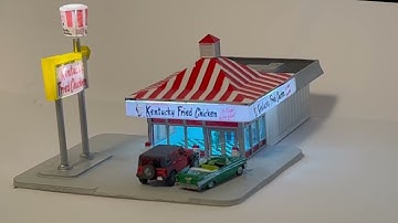 Z.-scale Kentucky Fried Chicken 3D printed model with rotating bucket(Turn on sound)