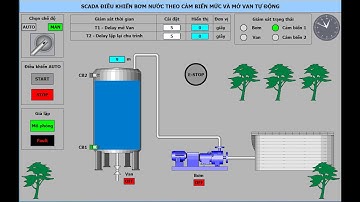 Đề 32 Lập trình PLC bơm nước theo cảm biến mức và mở van tự động  - 100 bài tập PLC SCADA