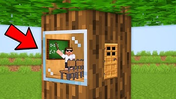 I Built a Secret Tiny School to Fooled Villagers in Minecraft...