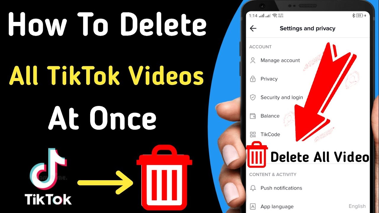 How To Delete  All Your Tiktok Videos || How To Delete All Tiktok Videos At Once