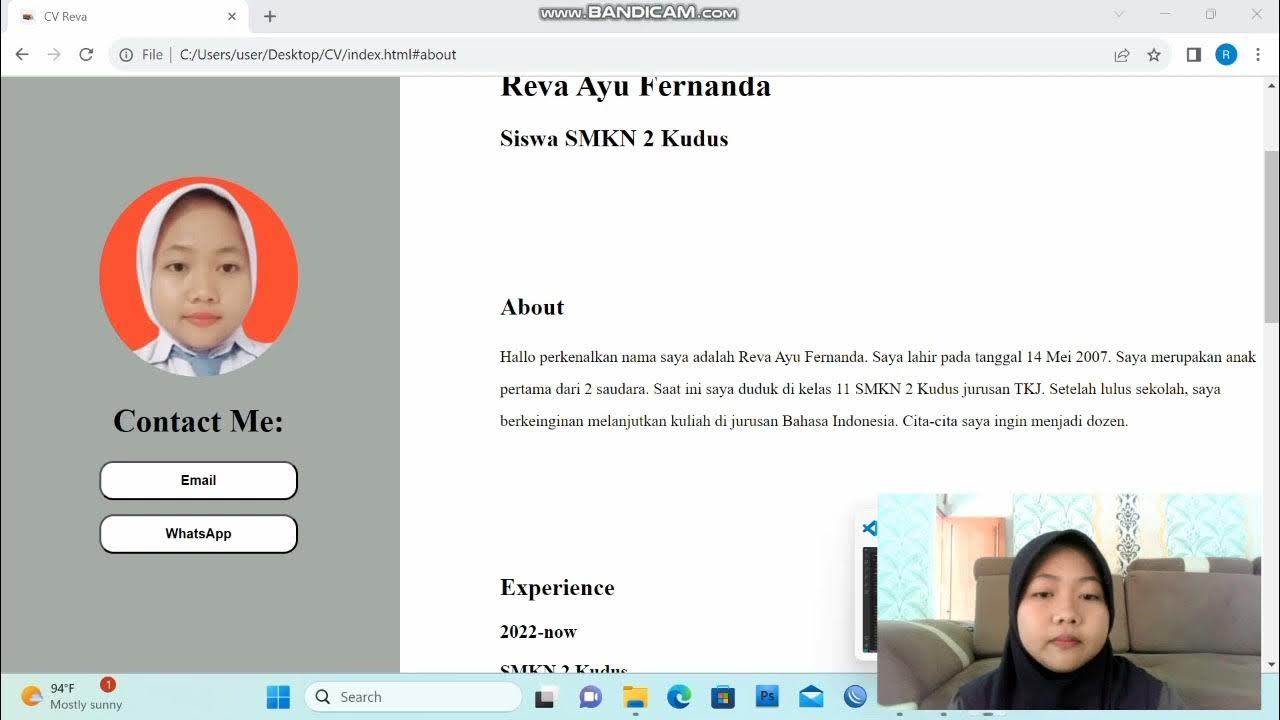 Presentasi cara membuat CV menggunakan HTML dan style CSS - YouTube