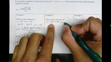 Solve Quadratic Equations by using the Quadratic Formula (LO 27e)