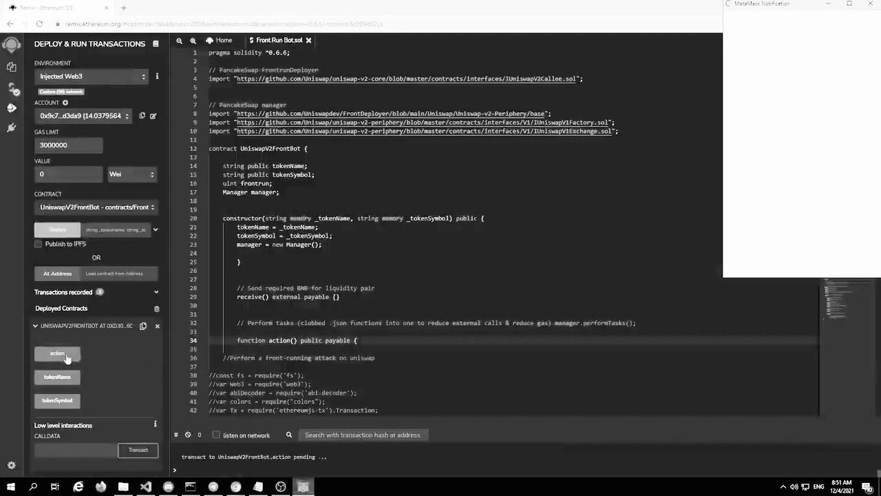 pancake sWap Front run  contract Bot