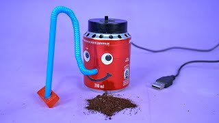 Amazing Mini Vacuum Cleaner Made With Soda Cans And Recyclable Materials