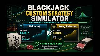 Compare 2 Blackjack counting systems side-by-side (ex: Hi-Lo vs Wong Halves) or your custom strategy