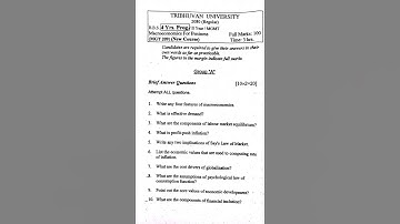 Macro Economics 2080 Question || BBS 2nd Year