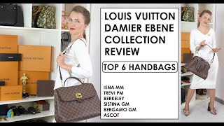 Louis Vuitton Damier Ebene Canvas Bergamo MM Bag Louis Vuitton