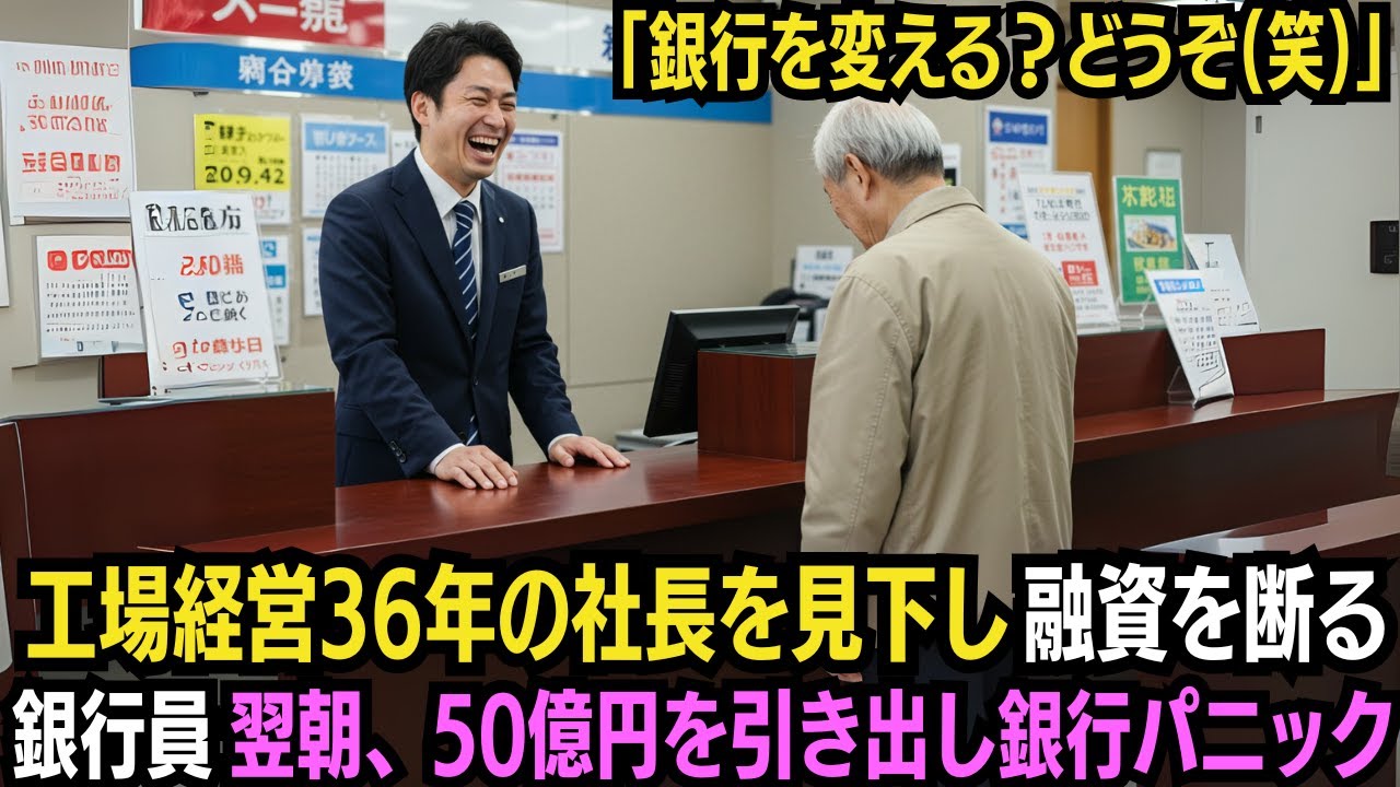 工場経営36年の社長を見下し融資を断る銀行員…翌朝、50億円を引き出し銀行がパニックに…