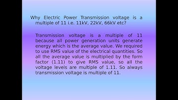 Why Electric Power transmission voltage is a multiple of 11? i.e., 11KV, 33KV, 66KV etc..