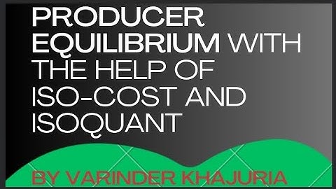 Producer Equilibrium With the Help of Iso-cost and Isoquant||By Varinder Khajuria||A.D, NET JRF Eco|