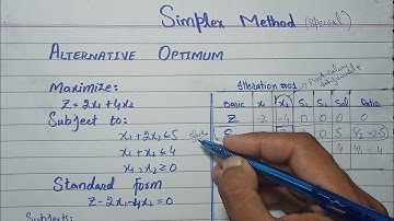 Alternative Optimum In Simplex Method || Special Case || in Urdu & Hindi || Operation Research