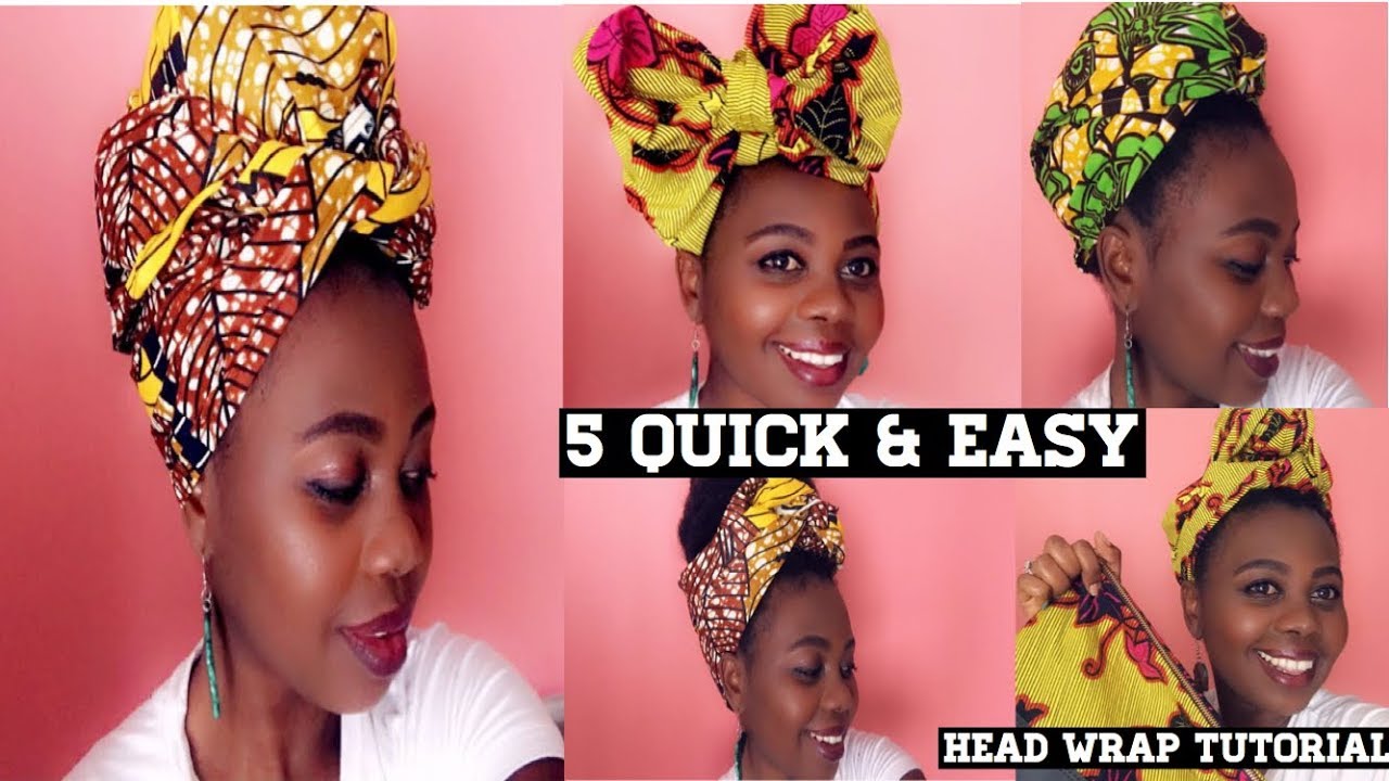 FIVE QUICK AND EASY HEAD WRAPS TUTORIAL. Winter Hair Care Holiday