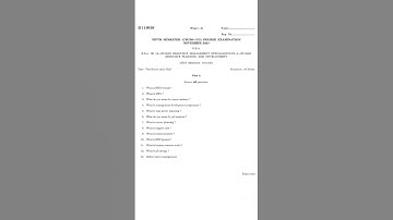 HUMAN RESOURCE PLANNING AND DEVELOPMENT 5Th Sem BBA November 2024Calicut University