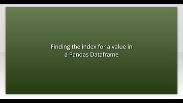 Finding the index for a value in a Pandas Dataframe