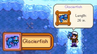 WHERE AND HOW TO CATCH LEGENDARY FISH - GLACIERFISH Stardew Valley