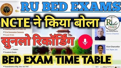 Rajasthan University B.Ed. Exam 2022 | Uniraj B.Sc.B.Ed. & BA B.Ed. Exam 2022 | SYLLABUS /TIME TABLE