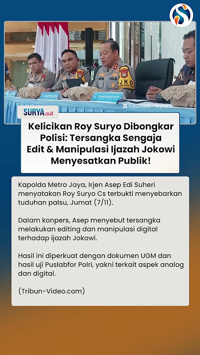 Download lagu KELICIKAN ROY SURYO Dibongkar Polisi: Sengaja Edit & Manipulasi Ijazah Jokowi, Menyesatkan Publik!
