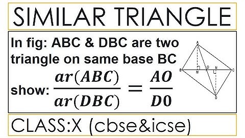 In fig: ABC & DBC are two triangle on same base BC, show that (𝒂𝒓(𝑨𝑩𝑪))/(𝒂𝒓(𝑫𝑩𝑪))=𝑨𝑶/𝑫𝟎 I class 10