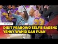 Momen Didit Prabowo Selfie Bareng Yenny Wahid dan Puan Maharani Saat Jeda Debat Capres