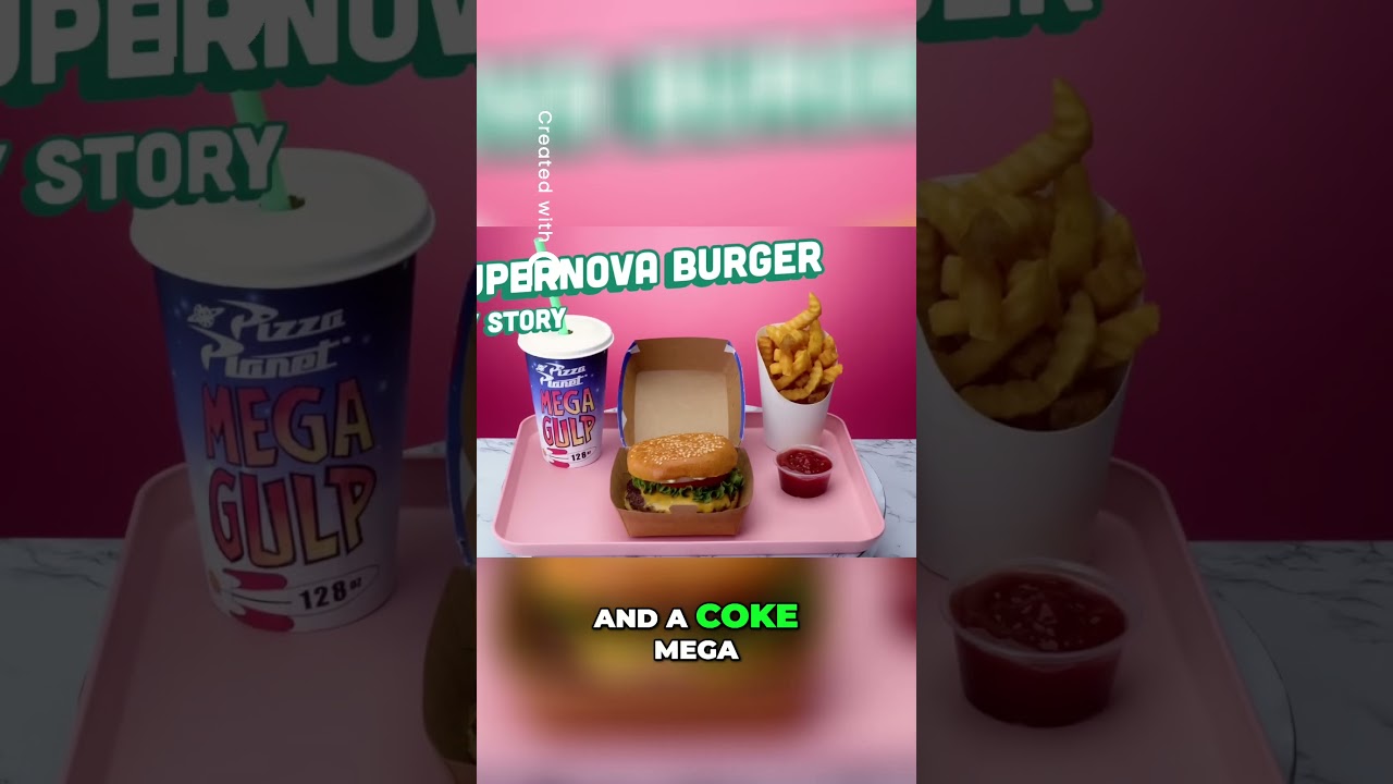 Toy Story's Pizza Planet Feast  Burger, Coke, and Fries!