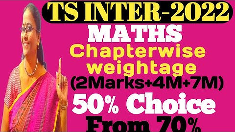 TS INTER-2022 MATHS Chapter wise (2M+4M+7M) weightage @MATHSSUPERTIPSANDTRICKS