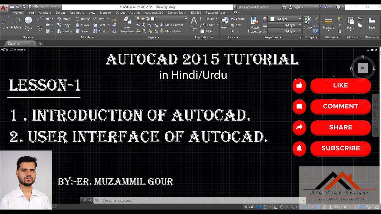 #1 - AutoCAD 2D - Basic Introduction -- Customize User Interface in Hindi /Urdu(Part-2)