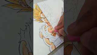 Drawing Gohan ✨Doms Colour pencil Vs Super Soft ✨part 1 #shorts #dragonball #gohan screenshot 5